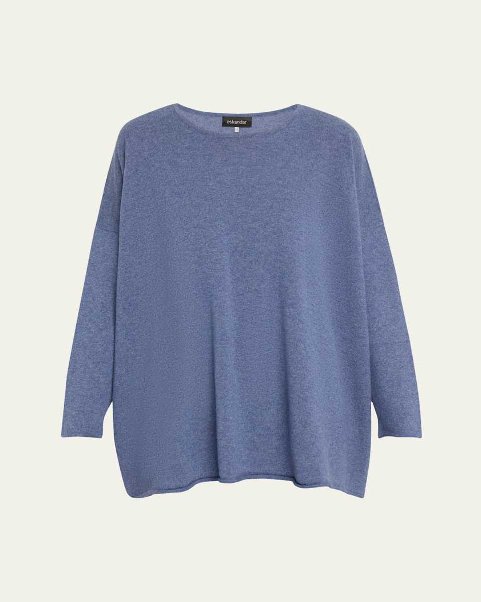 A-Line Bateau Neck Sweater (Long Length)